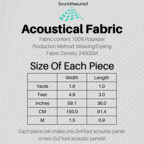 Acoustic Fabric - Perfect For DIY Acoustic Panels! - Acoustically Transparent Fabric By The Yard