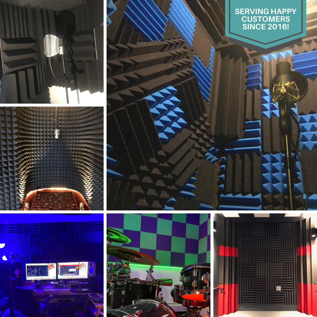 1 Inch Acoustic Foam Wedge Style Panels - 13 Color Options