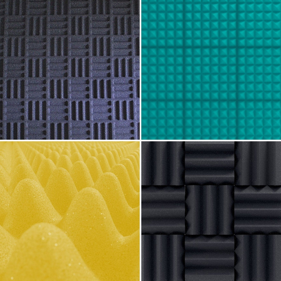 various types of acoustic foam panels - different shapes of acoustic foam