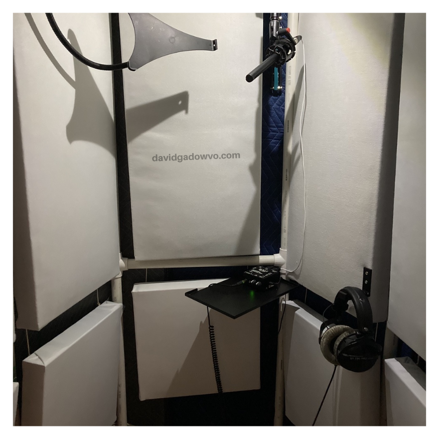 david gadow voice over booth made with soundassured acoustical fabric - portable vocal booth