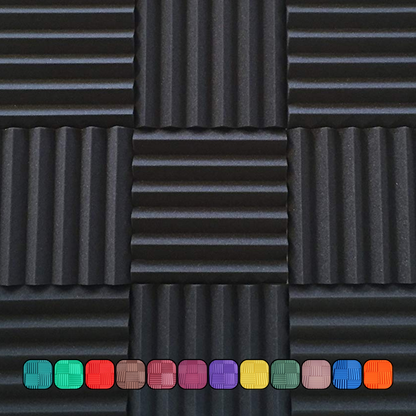 Easy Mount Acoustic Foam Kit - 12x12x2" Acoustic Foam Panels With Adhesive - Wedge Style - 4 Pack