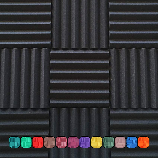 Easy Mount Acoustic Foam Kit - 12x12x2" Acoustic Foam Panels With Adhesive - Wedge Style - 4 Pack