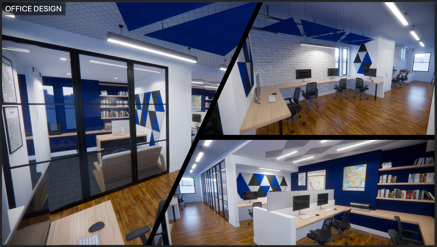 SOUNDASSURED ACOUSTICS DESIGN SERVICES - OFFICE 1 3D RENDERINGS