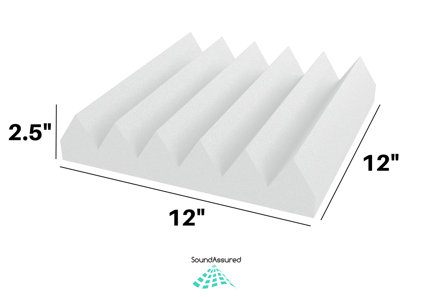 12x12x2.5" White Acoustic Foam