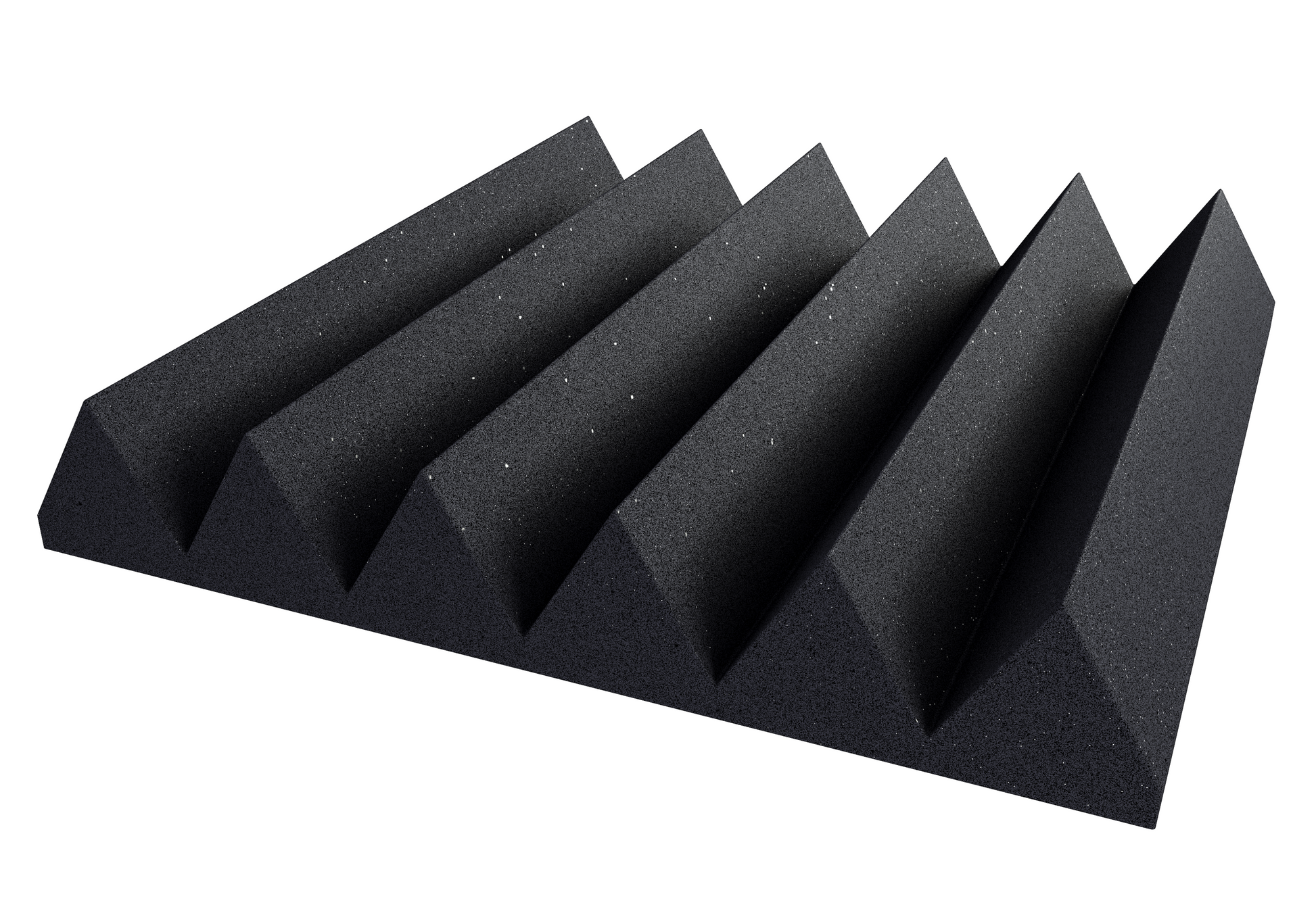 12x12x2 inch acoustic foam panel - charcoal color - wedge design with white background