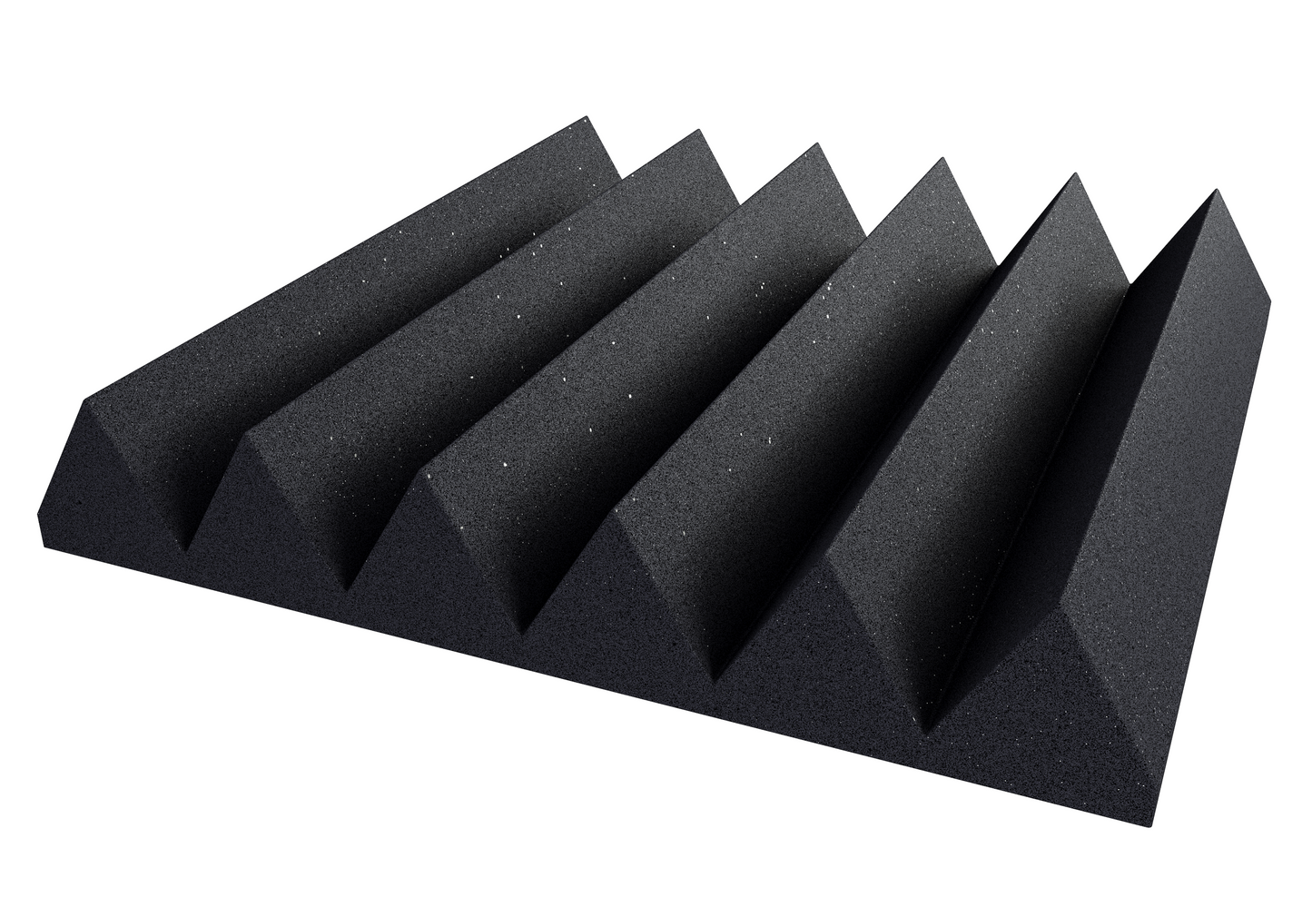 12x12x2 inch acoustic foam panel - charcoal color - wedge design with white background