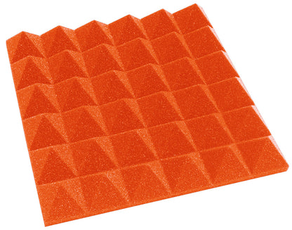 2 Orange Acoustic Wedge Soundproofing Studio Foam Tiles 12 Pack
