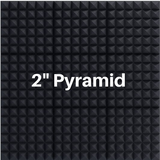 2 Inch Acoustic Foam Pyramid Style Panels - 13 Color Options