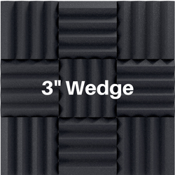 3 Inch Acoustic Foam Wedge Style Panels - 13 Color Options