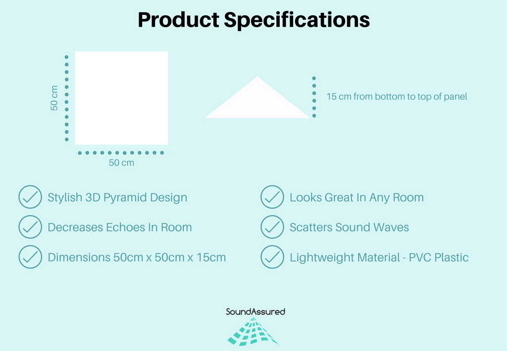 Big Pyramid Diffuser Panels - 12 Pack - PVC - White Color - 3D Wall And ...