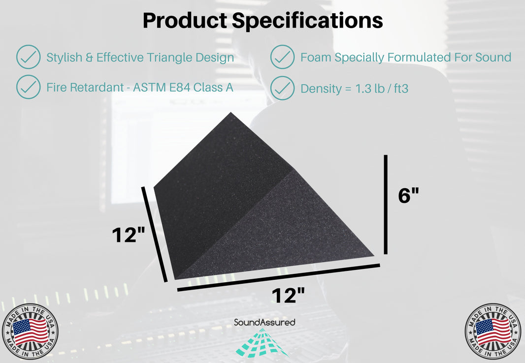 Acoustic Foam Wedge Panels | Echo Reduction & Noise Control – SoundAssured