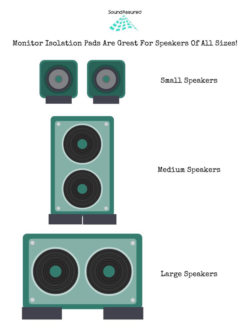 Monitor Isolation Pads For Subs And Speakers - Studio Acoustic Foam Stands