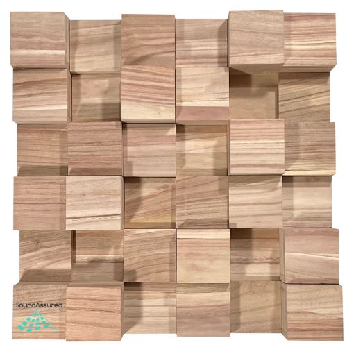 Paulownia Wood Acoustic Diffuser - Wooden Acoustic Diffusion Panel - 60 x 60 cm