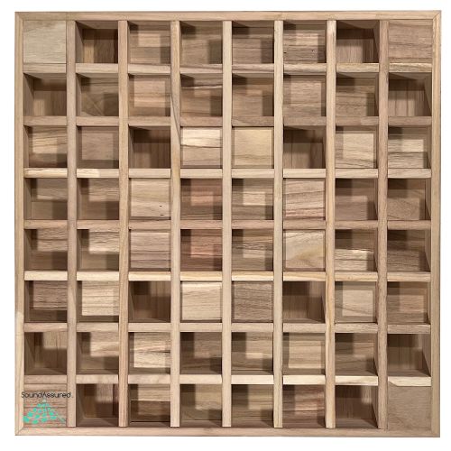 Paulownia Wood Acoustic Diffuser - Wooden Acoustic Diffusion Panel - 60 x 60 cm