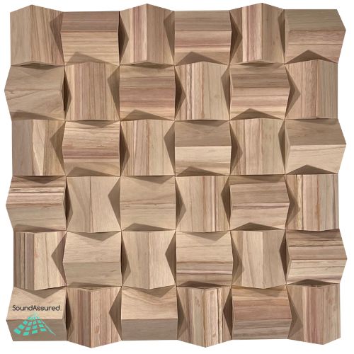 Paulownia Wood Acoustic Diffuser - Wooden Acoustic Diffusion Panel - 60 x 60 cm