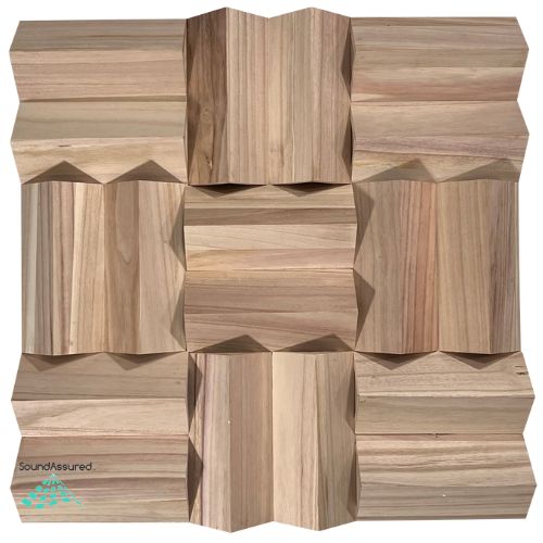 Paulownia Wood Acoustic Diffuser - Wooden Acoustic Diffusion Panel - 60 x 60 cm